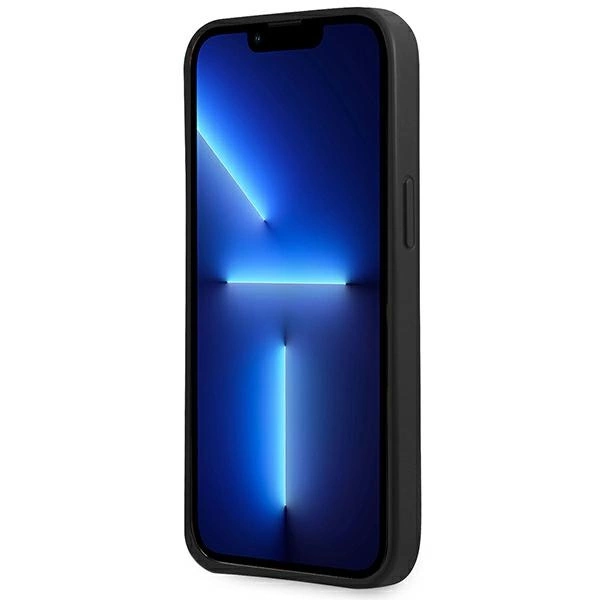 Guess GUHCP14MPSATLK iPhone 14 Plus 6,7 "black / black hardcase SaffianoTriangle Logoeng