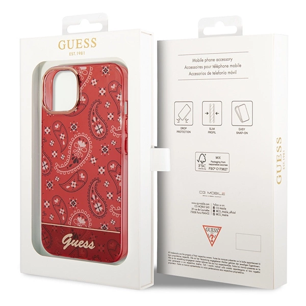 Guess GUHCP14SHGBNHR iPhone 14 6.1" red/red hardcase Bandana Paisleyeng