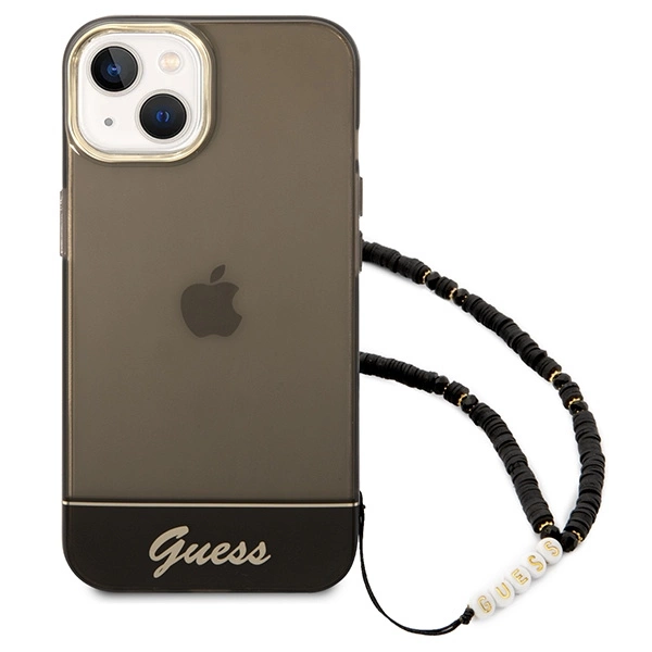 Guess GUHCP14SHGCOHK iPhone 14 6.1 "black / black hardcase Translucent Pearl Strapeng