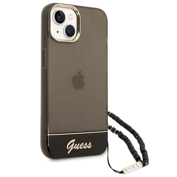 Guess GUHCP14SHGCOHK iPhone 14 6.1 "black / black hardcase Translucent Pearl Strapeng