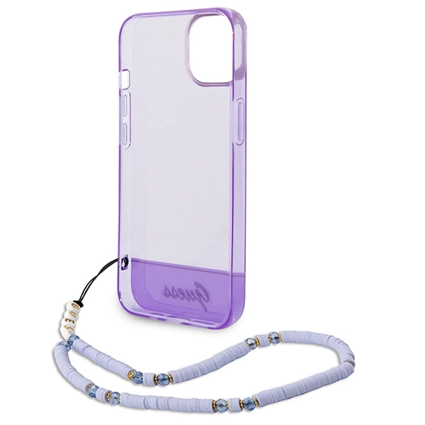 Guess Translucent Pearl Strap iPhone 14 6.1" Case - Purpleeng