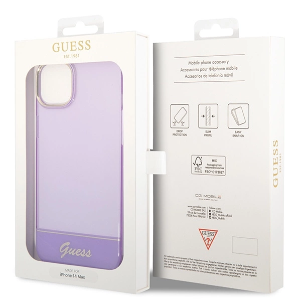 Guess Translucent iPhone 14 6.1" Case - Purpleeng
