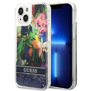 Guess GUHCP14SLFLSB iPhone 14 6.1 "blue / blue hardcase Flower Liquid Glittereng