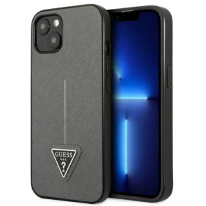 Guess GUHCP14SPSATLG iPhone 14 6.1 "silver / silver hardcase SaffianoTriangle Logoeng