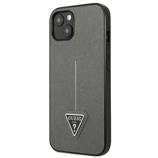Guess GUHCP14SPSATLG iPhone 14 6.1 "silver / silver hardcase SaffianoTriangle Logoeng