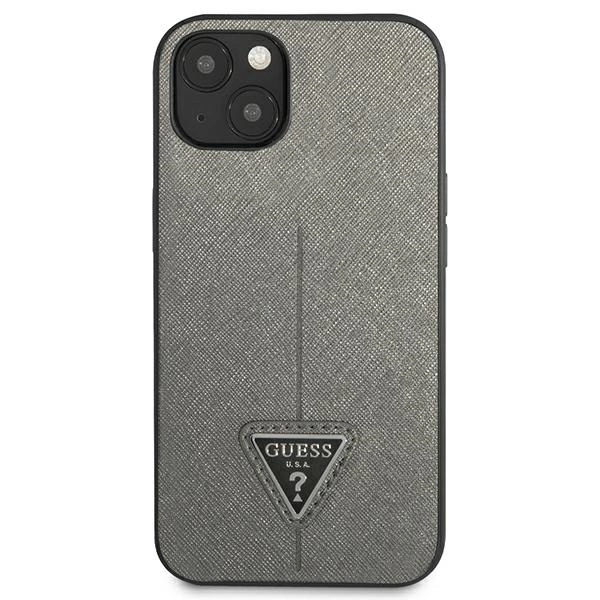 Guess GUHCP14SPSATLG iPhone 14 6.1 "silver / silver hardcase SaffianoTriangle Logoeng