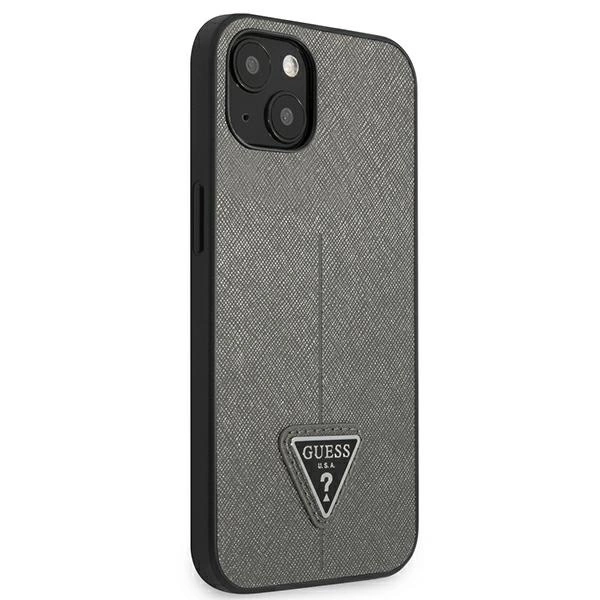 Guess GUHCP14SPSATLG iPhone 14 6.1 "silver / silver hardcase SaffianoTriangle Logoeng