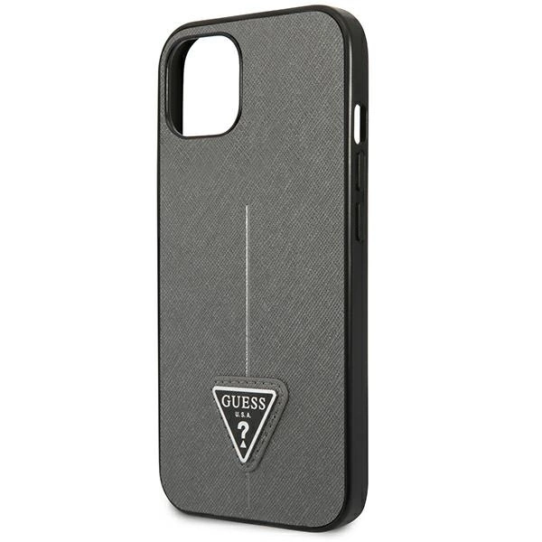 Guess GUHCP14SPSATLG iPhone 14 6.1 "silver / silver hardcase SaffianoTriangle Logoeng