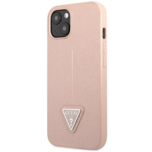 Guess GUHCP14SPSATLP iPhone 14 6.1 "pink / pink hardcase SaffianoTriangle Logoeng