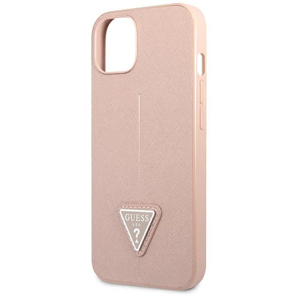 Guess GUHCP14SPSATLP iPhone 14 6.1 "pink / pink hardcase SaffianoTriangle Logoeng