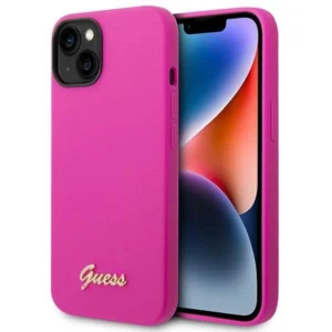 Guess GUHCP14SSLSMF iPhone 14 6.1" fuchsia/fuschia hard case Silicone Vintage Gold Logoeng