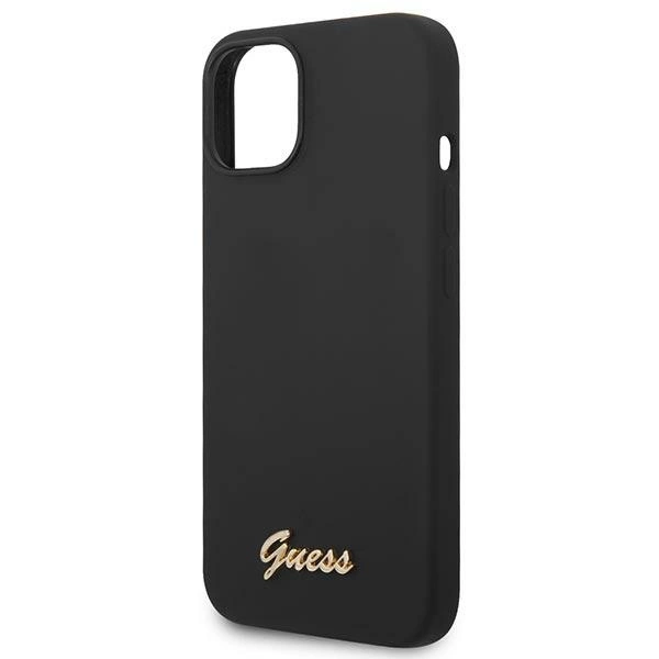 Guess GUHCP14SSLSMK iPhone 14 6.1" black/black hard case Silicone Vintage Gold Logoeng