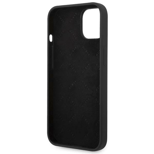 Guess GUHCP14SSLSMK iPhone 14 6.1" black/black hard case Silicone Vintage Gold Logoeng