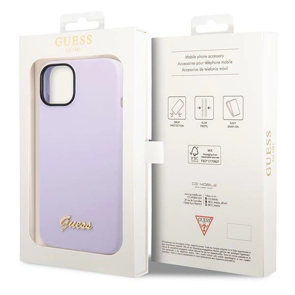 Guess GUHCP14SSLSMU iPhone 14 6.1" purple/purple hard case Silicone Vintage Gold Logoeng