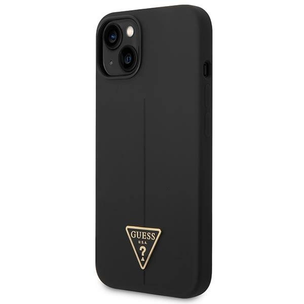 Guess GUHCP14SSLTGK iPhone 14 6.1" black/black hardcase Silicone Triangleeng
