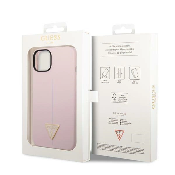 Guess Silicone Triangle Case for iPhone 14 6.1" - Purpleeng