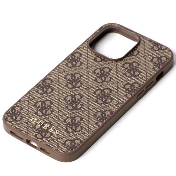 Guess iPhone 14 Pro Max 4G Metal Gold Logo Series Case - Browneng