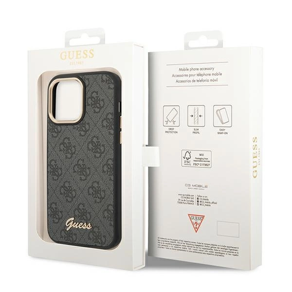 Guess GUHCP14XHG4SHK iPhone 14 Pro Max 6.7 "black / black hard case 4G Vintage Gold Logoeng