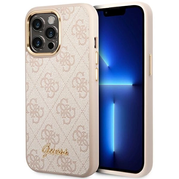 Guess 4G Vintage Gold Logo case for iPhone 14 Pro Max - pinkeng