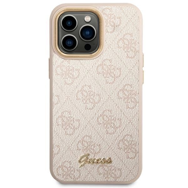 Guess 4G Vintage Gold Logo case for iPhone 14 Pro Max - pinkeng