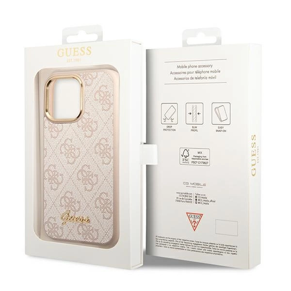 Guess 4G Vintage Gold Logo case for iPhone 14 Pro Max - pinkeng