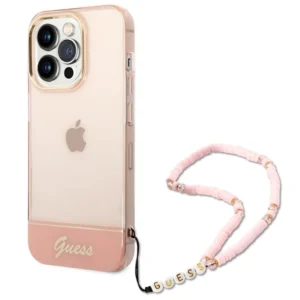 Guess GUHCP14XHGCOHP iPhone 14 Pro Max 6.7" pink/pink hardcase Translucent Pearl Strapeng