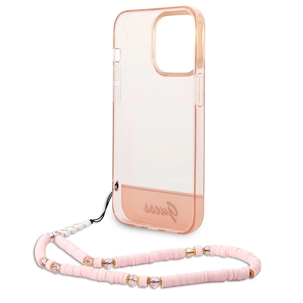 Guess GUHCP14XHGCOHP iPhone 14 Pro Max 6.7" pink/pink hardcase Translucent Pearl Strapeng