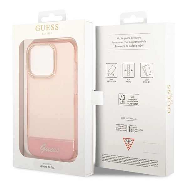 Guess Translucent iPhone 14 Pro Max 6.7" Case - Pinkeng