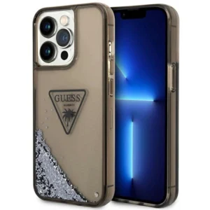 Guess GUHCP14XLFCTPK iPhone 14 Pro Max 6.7" black/black hardcase Liquid Glitter Palm Collectioneng