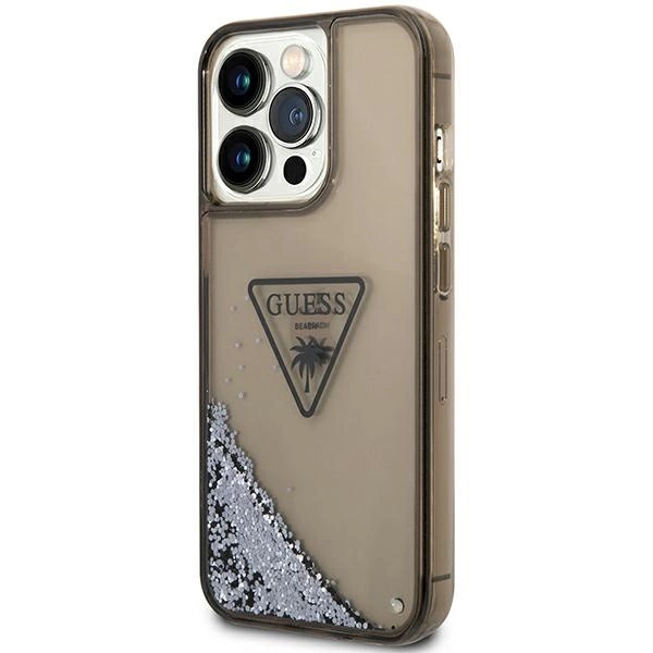 Guess GUHCP14XLFCTPK iPhone 14 Pro Max 6.7" black/black hardcase Liquid Glitter Palm Collectioneng