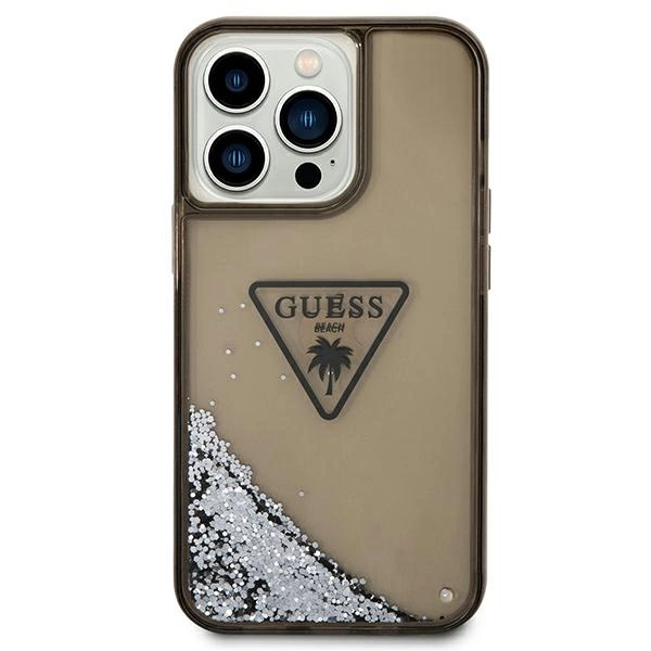 Guess GUHCP14XLFCTPK iPhone 14 Pro Max 6.7" black/black hardcase Liquid Glitter Palm Collectioneng