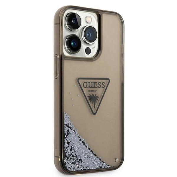 Guess GUHCP14XLFCTPK iPhone 14 Pro Max 6.7" black/black hardcase Liquid Glitter Palm Collectioneng