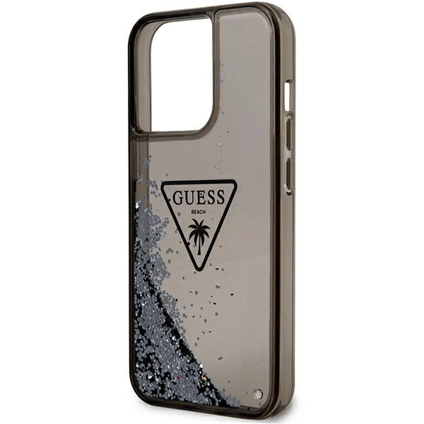 Guess GUHCP14XLFCTPK iPhone 14 Pro Max 6.7" black/black hardcase Liquid Glitter Palm Collectioneng