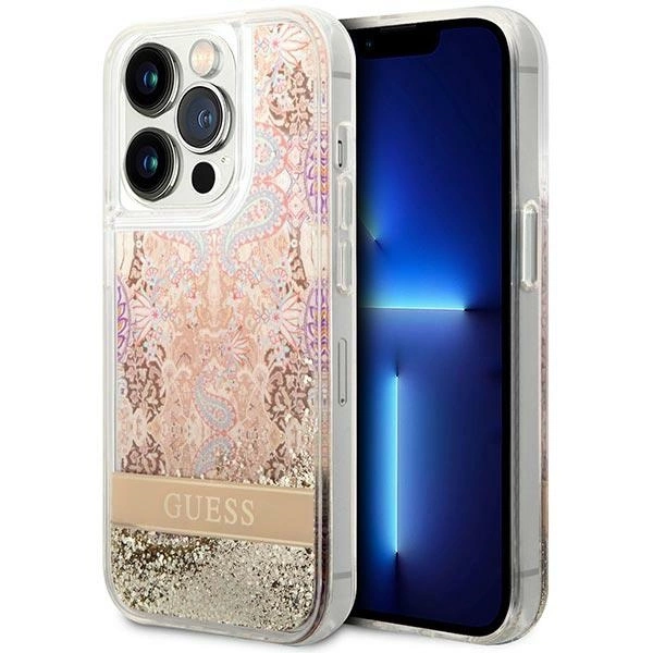 Guess GUHCP14XLFLSD iPhone 14 Pro Max 6.7" gold/gold hardcase Paisley Liquid Glittereng