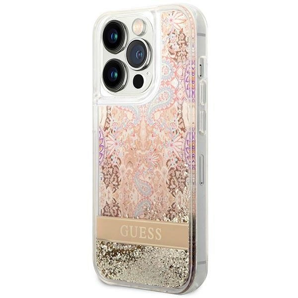 Guess GUHCP14XLFLSD iPhone 14 Pro Max 6.7" gold/gold hardcase Paisley Liquid Glittereng