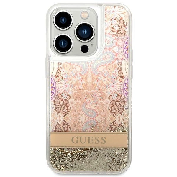 Guess GUHCP14XLFLSD iPhone 14 Pro Max 6.7" gold/gold hardcase Paisley Liquid Glittereng