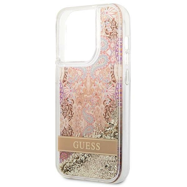 Guess GUHCP14XLFLSD iPhone 14 Pro Max 6.7" gold/gold hardcase Paisley Liquid Glittereng