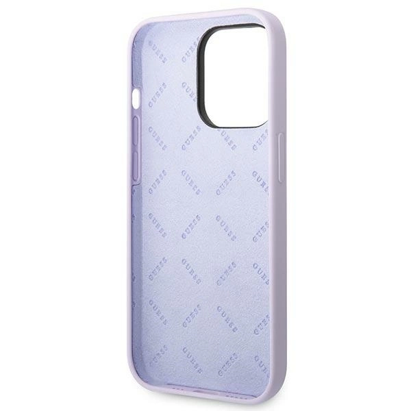 Guess GUHCP14XSLSMU iPhone 14 Pro Max 6.7" purple/purple hard case Silicone Vintage Gold Logoeng