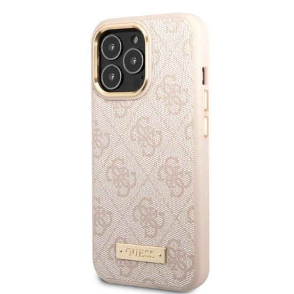 Guess GUHMP13LU4GPRP iPhone 13 Pro / 13 6.1 "pink / pink hard case 4G Logo Plate MagSafeeng