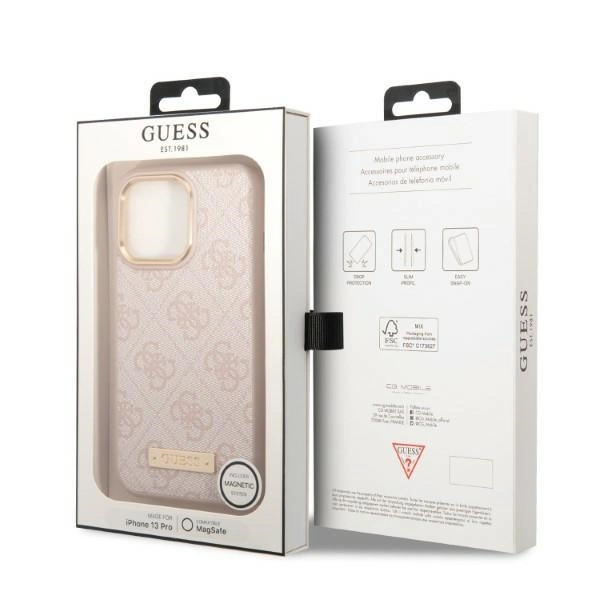 Guess GUHMP13LU4GPRP iPhone 13 Pro / 13 6.1 "pink / pink hard case 4G Logo Plate MagSafeeng