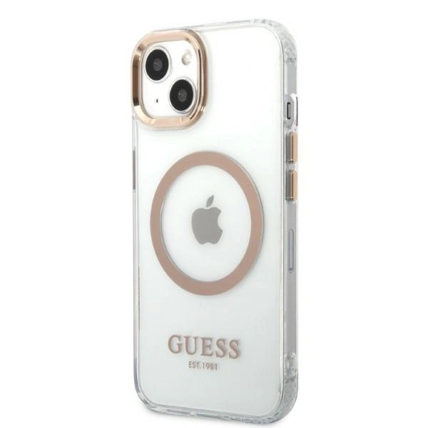 Guess GUHMP13MHTRMD iPhone 13 6.1 "gold / gold hard case Metal Outline Magsafeeng