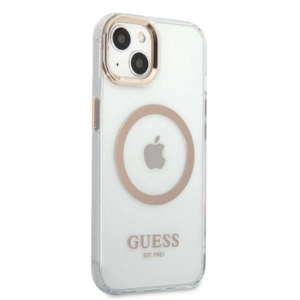 Guess GUHMP13MHTRMD iPhone 13 6.1 "gold / gold hard case Metal Outline Magsafeeng