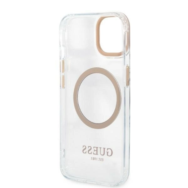 Guess GUHMP13MHTRMD iPhone 13 6.1 "gold / gold hard case Metal Outline Magsafeeng