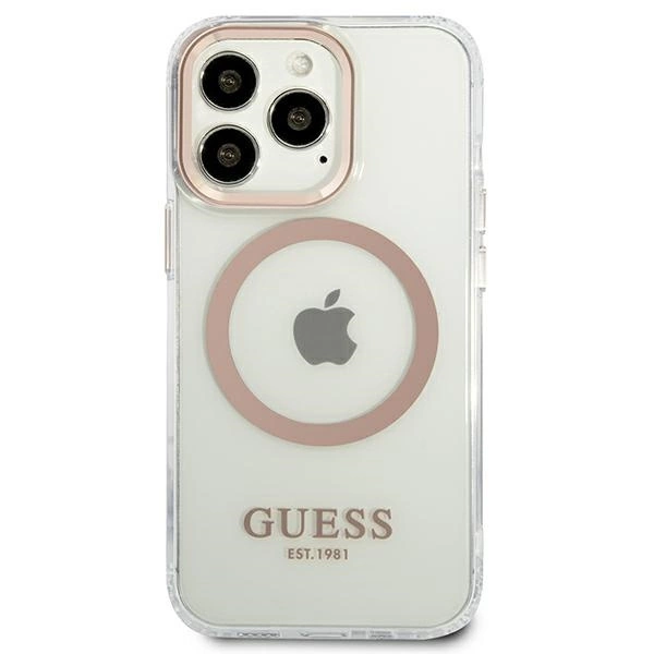 Guess GUHMP13XHTRMD iPhone 13 Pro Max 6.7 "gold / gold hard case Metal Outline Magsafeeng