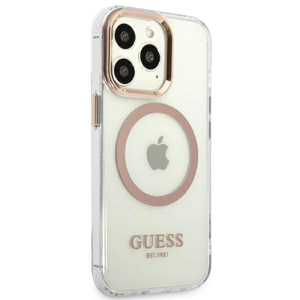 Guess GUHMP13XHTRMD iPhone 13 Pro Max 6.7 "gold / gold hard case Metal Outline Magsafeeng