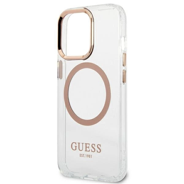Guess GUHMP13XHTRMD iPhone 13 Pro Max 6.7 "gold / gold hard case Metal Outline Magsafeeng