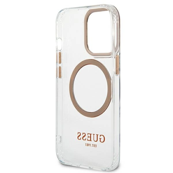 Guess GUHMP13XHTRMD iPhone 13 Pro Max 6.7 "gold / gold hard case Metal Outline Magsafeeng