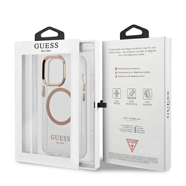 Guess GUHMP13XHTRMD iPhone 13 Pro Max 6.7 "gold / gold hard case Metal Outline Magsafeeng