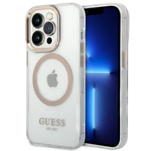 Guess GUHMP14LHTRMD iPhone 14 Pro 6.1 "gold / gold hard case Metal Outline Magsafeeng