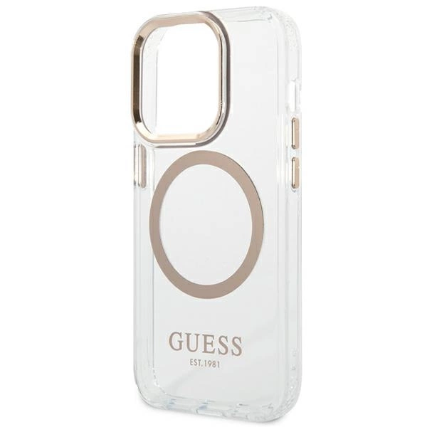 Guess GUHMP14LHTRMD iPhone 14 Pro 6.1 "gold / gold hard case Metal Outline Magsafeeng